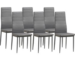 MILANO eetkamerstoelen 6, stuks, Grijs- Gestoffeerde stoel met kunstleer bekleding, Modern stijlvol design aan de eettafel - Keukenstoel of eetkamerstoel met hoog draagvermogen tot 110kg
