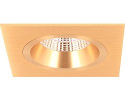 Milano - Inbouwspot Goud Vierkant - Verdiept - 1 Lichtpunt - 93x93mm