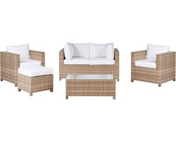 MILANO - Loungeset voor 4 - Gebroken wit - PE rotan