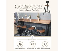 Milano Luxe Rechthoekige Bartafelset met Krukken – 160 x 40 x 105 cm – Modern Houten Keukenbar, Ontbijttafel en Werktafel voor Keuken, Woonkamer, Kantoor en Pantry – Minimalistisch Design