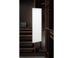 Milano Luxurious Kastspiegel Antraciet - 120x35 cm - Uittrekbare en draaibare kastspiegel - Passpiegel met aluminium omlijsting - Soepel uittrekbaar