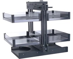 Milano Luxurious® Magic Corner - Hoek Keukenkast Organizer- Uitschuiflades - 4 plateaus, 2 levels - 48 x 87 x 58 cm - deurbreedte 40 cm – antraciet