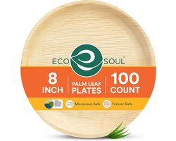 Milieuvriendelijke Wegwerpborden van Palmblad - 20 cm Ronde Platen voor Feesten