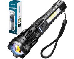 Militaire LED Zaklamp met Noodlicht - Oplaadbaar - 7 Lichtstanden - USB C - 2500 lumen - Waterproof