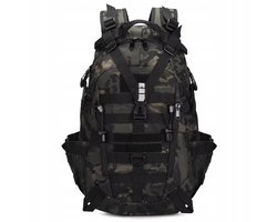 Militaire Survival Rugzak - Tactical Backpack - 30 Liter - 32X51X18 cm - Camouflage Rugtas - Zwart - Wandelrugzak - Waterdicht