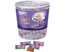 Milka Naps Chocolaatjes Mix 207 x 4,8g - 1 KG - Chocolade Snoepjes - Chocolade voor bij de Koffie - Voorraad - Verjaardag Cadeau Vrouw of Man - Geschenkset voor Man en Vrouw