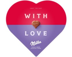 Milka Valentijn I love Milka Chocolade Hart Hazelnoot Crème - 30 Pralinés - 165g - Bonbons en Pralinés - Verjaardag Cadeau Vrouw of Man - Geschenkset voor Man en Vrouw