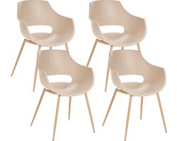 MILLERS - Set van 4 stoelen - Beige - Synthetisch materiaal