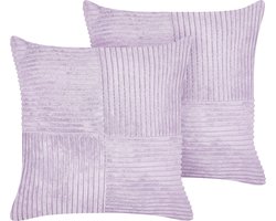MILLET - Sierkussen set van 2 - Paars - 43 x 43 cm - Corduroy