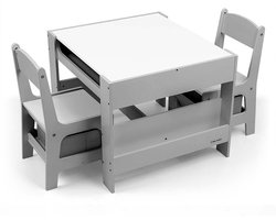 MILLY MALLY - Meubelset - Tafel en twee stoelen Sven Grey