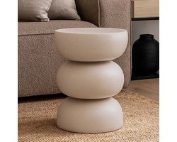 Milton & Oldbrook Bijzettafel Composiet Ø 36 cm Varde Beige