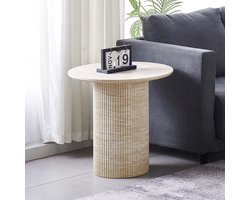 Milton & Oldbrook Bijzettafel Ø 55 cm Geneva Travertinlook