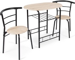 Milton & Oldbrook Eetkamerset 3-delig Bombay - Eettafel Met 2 Stoelen Zwart