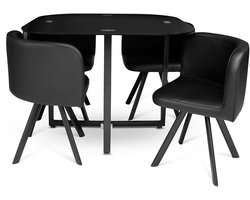 Milton & Oldbrook Eetkamerset 5-delig Sofia - Eettafel Met 4 Stoelen Zwart