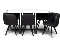 Milton & Oldbrook Eetkamerset 7-delig Sofia - Eettafel Met 6 Stoelen Marmer Wit