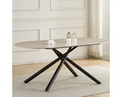 Milton & Oldbrook Eettafel 180 cm Mezdra Travertinlook