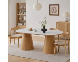 Milton & Oldbrook Eettafel 200 cm Elvas Marmerlook Wit