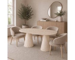 Milton & Oldbrook Eettafel 200 cm Hamar Travertinlook