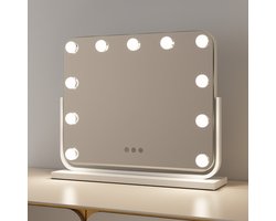Milton & Oldbrook Hollywood Spiegel met Verlichting 47 x 38 cm Trofa Wit