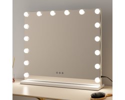 Milton & Oldbrook Hollywood Spiegel met Verlichting 60 x 52 cm Amora Wit