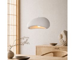 Milton & Oldbrook Japandi Hanglamp Ø 40 cm Vaduz Wit Steenlook