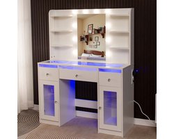 Milton & Oldbrook Kaptafel met LED- & RGB-verlichting Siena Wit