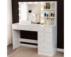 Milton & Oldbrook Kaptafel met LED-verlichting Vlore Wit