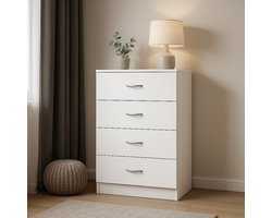 Milton & Oldbrook Ladekast 4 Lades Trim Wit