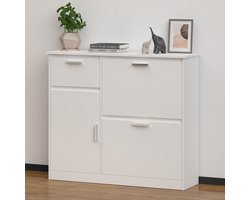 Milton & Oldbrook Multifunctionele Schoenenkast Bolzano - met Lade en Opbergvak - tot 8 Paar Schoenen - Wit