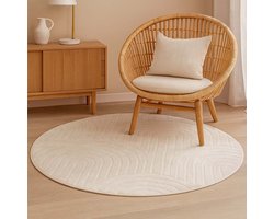 Milton & Oldbrook Rond Vloerkleed Ø 120 cm Rumia Wit