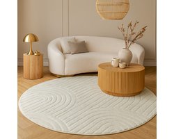 Milton & Oldbrook Rond Vloerkleed Ø 200 cm Rumia Wit