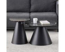 Milton & Oldbrook Salontafel Set Girona Glanzend Marmer Zwart