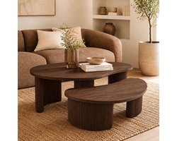 Milton & Oldbrook Salontafel Set Versailles Walnootlook