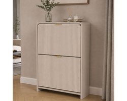 Milton & Oldbrook Schoenenkast 2 Niveaus Odda Beige