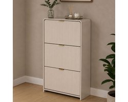 Milton & Oldbrook Schoenenkast 3 Niveaus Odda Beige