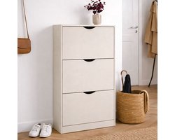 Milton Oldbrook Schoenenkast Prato - 3 Niveaus - tot 18 Paar Schoenen - 60x24x119cm - Beige