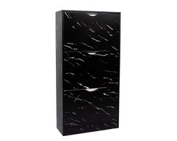 Milton Oldbrook Schoenenkast Prato - 3 Niveaus - tot 18 Paar Schoenen - 60x24x119cm – Marmerlook Zwart