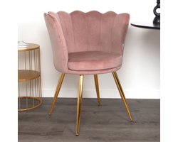 Milton & Oldbrook Velvet Eetkamerstoel Andria Roze