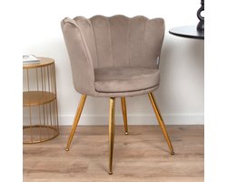Milton & Oldbrook Velvet Eetkamerstoel Andria Taupe