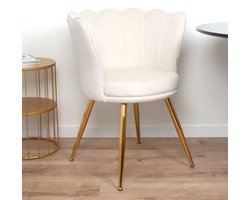 Milton & Oldbrook Velvet Eetkamerstoel Andria Wit