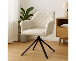 Milton & Oldbrook Velvet Eetkamerstoel Draaibaar Malmo Lichtgrijs