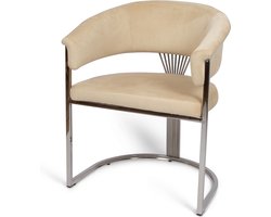Milton & Oldbrook Velvet Eetkamerstoel Valletta Beige - Zilver