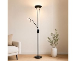 Milton & Oldbrook Vloerlamp met Leeslamp Brescia Zwart