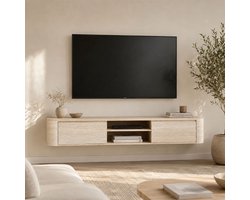 Milton & Oldbrook Zwevend TV-meubel Fermo Travertinlook