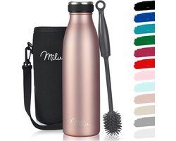 Milu Thermosfles | 350ml 500ml 750ml 1L 1,5L | Geïsoleerde Roestvrijstalen Thermoskan | Lekvrije Dubbelwandige Thermofles voor Warme en Koude Dranken | Thermosflessen Geschikt voor Koolzuurhoudende Dranken | Isoleerfles