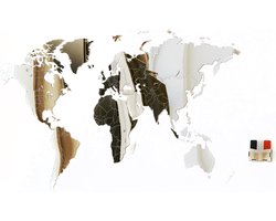 MiMi Innovations® Luxe Spiegel Wereldkaart - Muurdecoratie - 90x54 cm/35.4x21.4 inch - Spiegel