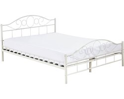 Mimi metal bed frame with gift bed grid in several sizes and colors-White 140x200cm