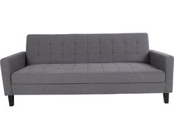 Mina slaapbank donkergrijs, zwarte poten.