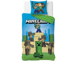 Minecraft Dekbedovertrek - Eenpersoons - 140 x 200 cm - Polyester