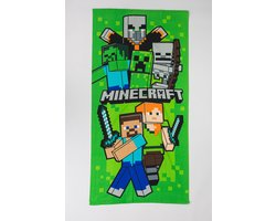 Minecraft groen strandlaken 70 x 140 cm